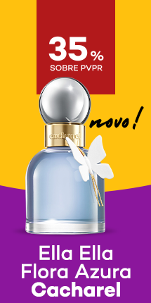 Novo Ella Ella Flora Azura da marca Cacharel da marca Cacharel com destaque promocional de 35% sobre pre&ccedil;o de Venda ao P&uacute;blico Recomendado